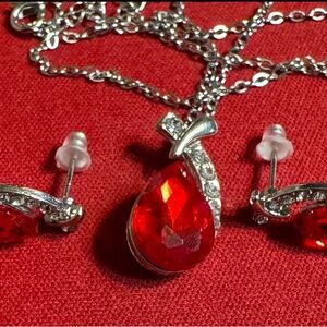 1 Set Exquisite Mermaid Design Zirconia Jewelry Set - Necklace and Earring